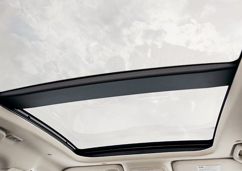 The available panoramic Vista Roof® is shown from inside a 2024 Lincoln Corsair® SUV. | Koons Lincoln of Bethesda in Silver Spring MD